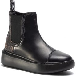 Sztyblety GUESS - Beckly FL7BEY FAL12 BLACK. Czarne kozaki damskie Guess, ze skóry ekologicznej, bez obcasa, bez zapięcia. Za 579,00 zł.