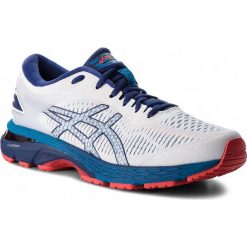 Buty ASICS - Gel-Kayano 25 1011A019 White/Blue Print 100. Białe buty do biegania męskie Asics, z materiału, asics gel kayano. W wyprzedaży za 529,00 zł.