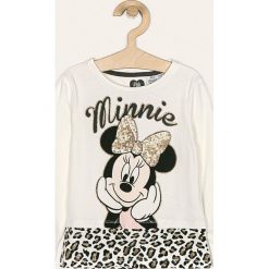 Blukids - Longsleeve dziecięcy 98-134 cm. Białe bluzki dziewczęce Blukids, z nadrukiem, z elastanu, z okrągłym kołnierzem, z długim rękawem, długie, bez kaptura. W wyprzedaży za 49,90 zł.
