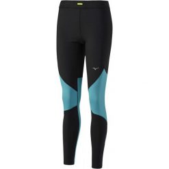 Mizuno Damskie Spodnie Biegowe Static Bt Tight W/Black/Tile Blue M. Czarne spodnie dresowe damskie marki Mizuno, m, z materiału, do biegania. W wyprzedaży za 189,00 zł.