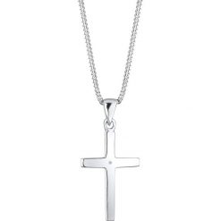 Srebrny naszyjnik z zawieszką z diamentem - dł. 45 cm. Szare naszyjniki damskie Julie & Grace, Elli, Nenalina, z diamentem, srebrne. W wyprzedaży za 119,95 zł.
