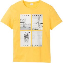 T-shirt z fotodrukiem Regular Fit bonprix żółty. Żółte koszulki męskie bonprix, s, bez wzorów, bez kołnierzyka, bez rękawów. Za 37,99 zł.