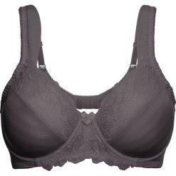 Biustonosz minimizer bonprix antracytowy. Szare biustonosze z fiszbinami marki bonprix, z haftami. Za 54,99 zł.