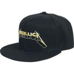 Metallica Justice Czapka Snapback czarny. Czarne czapki z daszkiem damskie marki Metallica, z aplikacjami, z tworzywa sztucznego. Za 79,90 zł.