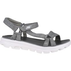 Skechers Go Walk Move 14248-GRY. Szare sandały damskie Skechers, bez wzorów, z tkaniny, sportowe, bez obcasa, bez zapięcia. W wyprzedaży za 149,99 zł.