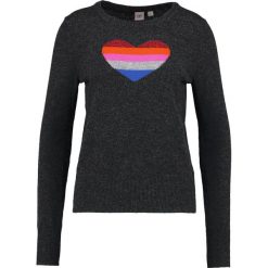 Swetry klasyczne damskie: GAP CREW CRAZY HEART GO COZY Sweter mottled dark grey