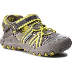Sandały GEOX - J Sand.Kyle C J42E1C 014CE C0666 Szary/J.Zielony. Szare sandały męskie skórzane Geox. W wyprzedaży za 199,00 zł.