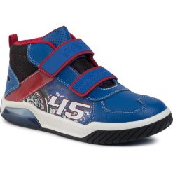 Sneakersy GEOX - J Inek B.A J949CA 05411 C0833 DD Royal/Red. Niebieskie trampki chłopięce Geox, bez wzorów, ze skóry ekologicznej, na rzepy. Za 329,00 zł.