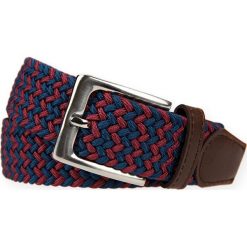 Pasek Pleciony Granatowo-Ceglasty Braid. Czerwone paski męskie LANCERTO, w paski, z bawełny, sportowe. W wyprzedaży za 44,90 zł.