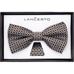 Mucha Wzór Geometryczny. Muszki męskie LANCERTO, bez wzorów, z dzianiny, eleganckie. W wyprzedaży za 39,90 zł.
