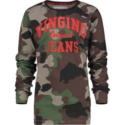 Koszulka "Jeriah" w kolorze oliwkowo-brązowym. Pomarańczowe t-shirty chłopięce Vingino, z nadrukiem, z bawełny, z długim rękawem. W wyprzedaży za 49,95 zł.