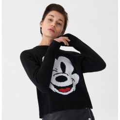 Sweter Mickey Mouse - Czarny. Czarne swetry klasyczne damskie marki House, s, z motywem z bajki. Za 89,99 zł.