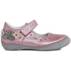 D-D-Step Dziewczęce Baleriny Z Kwiatkiem 34.0 Różowy. Różowe baleriny dziewczęce D-D-Step, z aplikacjami, eleganckie, bez obcasa. Za 185,00 zł.