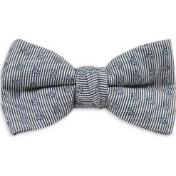 Granatowa Mucha w Białe Paski, Drobny Wzór Paisley - Chattier, Męska MUCH0159. Niebieskie muszki męskie Chattier, w paski, eleganckie. Za 44,00 zł.