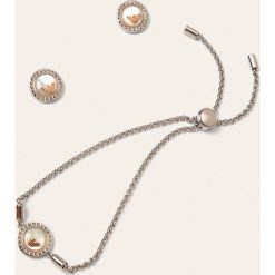 Emporio Armani - Bransoletka i kolczyki. Szare bransoletki damskie Emporio Armani, metalowe. W wyprzedaży za 579,90 zł.