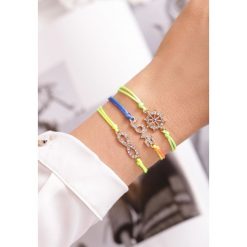 Żółto-Zielona Bransoletka Infinity. Żółte bransoletki damskie marki other, z cyrkonią. Za 19,99 zł.