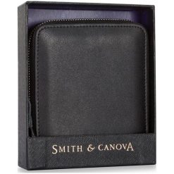 Smith & Canova Portfel Męski Czarny. Czarne portfele męskie Smith & Canova, bez wzorów. Za 149,00 zł.