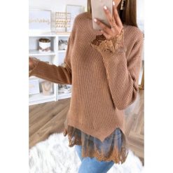 Damski sweterk MILERNA BROWN. Pomarańczowe bluzki damskie uniwersalny, eleganckie. W wyprzedaży za 89,00 zł.