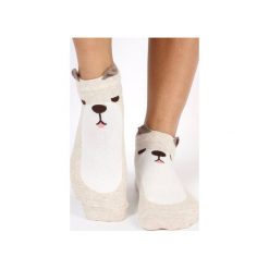 Skarpetki z psem z uszami. Brązowe skarpetki damskie marki Candysox.pl, z tkaniny. Za 30,00 zł.