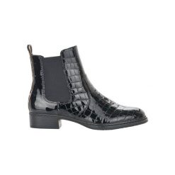 Rieker Botki Czarny female czarny 38. Czarne botki damskie Rieker, ze skóry, eleganckie, bez obcasa, bez zapięcia. Za 309,00 zł.