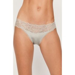 Calvin Klein Underwear - Figi. Szare majtki damskie Calvin Klein Underwear, s, w koronkowe wzory, z tkaniny. W wyprzedaży za 79,90 zł.