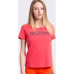 Adidas Performance - Top. Różowe topy sportowe damskie marki adidas Performance, s, z nadrukiem, z bawełny, z okrągłym kołnierzem. W wyprzedaży za 79,90 zł.