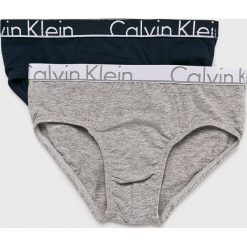 Calvin Klein Underwear - Slipy dziecięce (2-pack). Szare majtki chłopięce Calvin Klein Underwear, bez wzorów, z elastanu. W wyprzedaży za 69,90 zł.