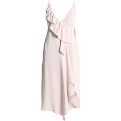 Długie sukienki: Topshop RUFFLE WRAP Długa sukienka nude