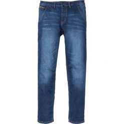 Dżinsy ze stretchem chino Slim Fit Straight bonprix ciemnoniebieski "stone used". Niebieskie jeansy męskie bonprix, m, bez wzorów. Za 62,99 zł.