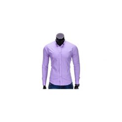 KOSZULA MĘSKA ELEGANCKA Z DŁUGIM RĘKAWEM K219 - WRZOSOWA. Fioletowe koszule męskie na spinki Ombre Clothing, m, z bawełny, z klasycznym kołnierzykiem, z długim rękawem. Za 49,00 zł.