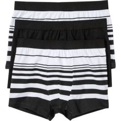 Bokserki (3 pary) bonprix biało-czarny w paski. Białe bokserki męskie bonprix, w paski. Za 53,97 zł.