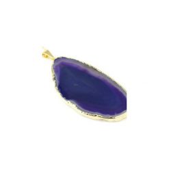 Colare Agat Plaster Purpurowy Złoto. Fioletowe naszyjniki damskie Brazi druse jewelry, z agatem, srebrne. Za 200,00 zł.