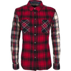 Koszula Pepe Jeans Michi. Brązowe koszule damskie Pepe Jeans, w kratkę, z jeansu, bez kołnierzyka, z długim rękawem. Za 169,00 zł.