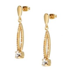 Kolczyki damskie: Pozłacane kolczyki-wkrętki z kryształkami Swarovski