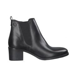Tamaris Botki Czarny female czarny 41. Czarne botki damskie Tamaris, ze skóry, eleganckie, bez obcasa, bez zapięcia. Za 249,00 zł.