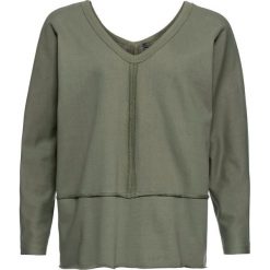 Bluza dresowa bonprix oliwkowy. Zielone bluzy damskie bonprix, bez wzorów, z dresówki, bez rękawów, bez kaptura. Za 89,99 zł.