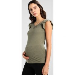 T-shirty damskie: Queen Mum FRILL SLEEVE Tshirt z nadrukiem olive