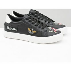 Street Style | Damskie Czarne Tenisówki Trampki Ivet. Czarne buty sportowe damskie SEA, z aplikacjami, klasyczne, tenisowe. Za 39,00 zł.