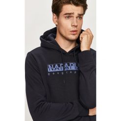 Napapijri - Bluza. Niebieskie bluzy męskie Napapijri, xl, z aplikacjami, z elastanu, z kapturem, bez rękawów, z kapturem. Za 449,90 zł.