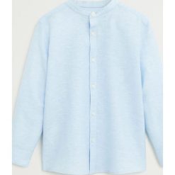 Mango Kids - Koszula dziecięca Albert 110-164 cm. Białe koszule chłopięce Mango Kids, bez wzorów, z bawełny, eleganckie, ze stójką, z długim rękawem, długie. W wyprzedaży za 55,90 zł.