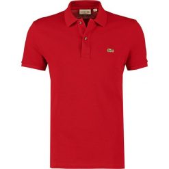 Lacoste SHORTSLEEVE SLIM FIT Koszulka polo bordeaux. Czerwone koszulki męskie Lacoste, xl, bez wzorów, z bawełny, polo, bez rękawów. Za 389,00 zł.