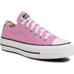 Trampki CONVERSE - Ctas Lift Ox 566756C Peony Pink/White/Black. Różowe półbuty damskie Converse, na co dzień, bez wzorów, z gumy, bez obcasa, na koturnie, bez zapięcia. W wyprzedaży za 239,00 zł.