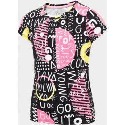 T-shirt dziewczęcy (122-164) JTSD205 - multikolor. Bluzki dziewczęce 4F JUNIOR, bez wzorów, z materiału, bez kołnierzyka, bez rękawów, bez kaptura. Za 39,99 zł.