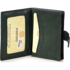 KRENIG Classic 12081 zielone skórzane etui na wizytówki - zielony. Zielone etui męskie Krenig, ze skóry. Za 67,99 zł.