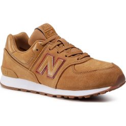 Sneakersy NEW BALANCE - GC574PBR Brązowy. Pomarańczowe trampki chłopięce New Balance, bez wzorów, ze skóry, na sznurówki. Za 269,00 zł.