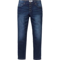 Dżinsy ze stretchem Slim Fit Straight bonprix niebieski "stone”. Niebieskie jeansy męskie bonprix, m, bez wzorów. Za 99,99 zł.