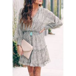 Sukienka MONARA. Sukienki damskie IVET, na co dzień, bez wzorów, z materiału, eleganckie, bez kołnierzyka, z długim rękawem, długie, mini. W wyprzedaży za 89,00 zł.