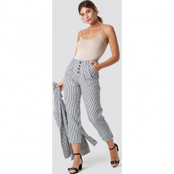 MANGO Spodnie Coco - Blue,Offwhite. Niebieskie spodnie z wysokim stanem Mango. Za 202,95 zł.