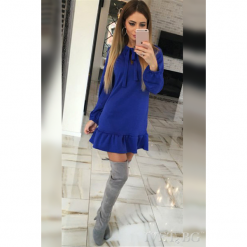 Sukienka JANINE BLUE. Niebieskie sukienki damskie Sukienka JANINE BLUE, s, bez wzorów, bez kołnierzyka, z krótkim rękawem, krótkie, mini. W wyprzedaży za 59,00 zł.