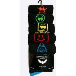 Brave Soul - Skarpety (5-pack). Czarne skarpetki męskie Brave Soul, bez wzorów, z elastanu. W wyprzedaży za 39,90 zł.